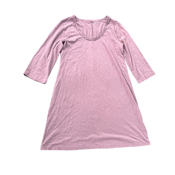 Garnet Hill Dresses & Skirts - Garnet Hill Tunic Dress Women XL Mauve Excellent 3/4 Sleeve Cotton Modal Slub